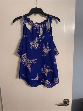 Floral Ruffle-Strap off-the-shoulder sleeveless top from Stitch Fix